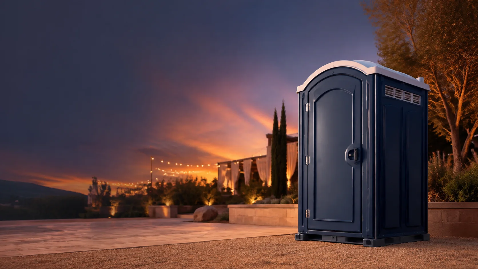 Portable restroom shown for rental planning in Pueblo, CO